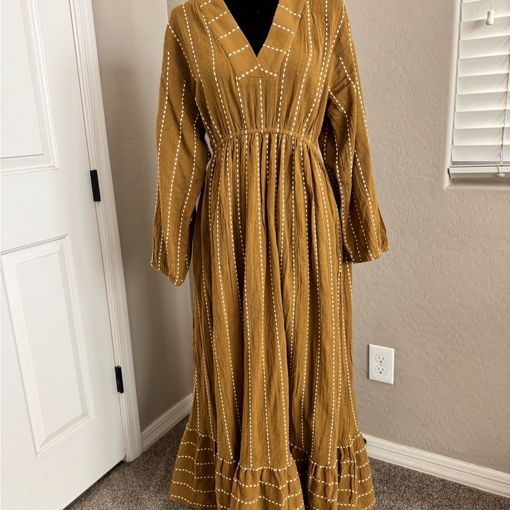 World market Mustard Maxi Dress
